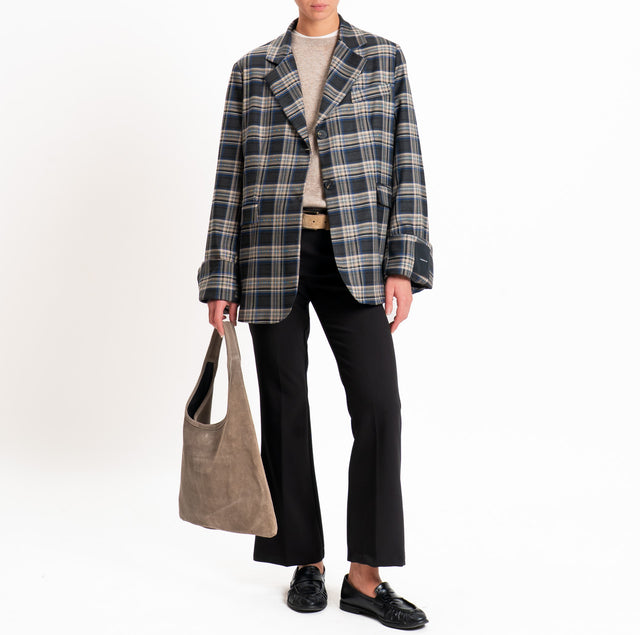 Tensione in-Giacca check oversize - blu/antracite/taupe