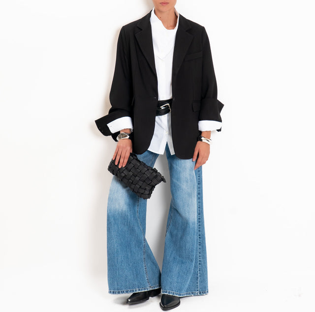 Tensione in-Giacca oversize due bottoni - nero