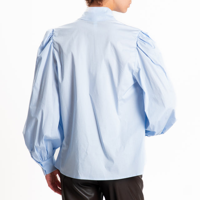 Tensione in-Camicia collo montato - celeste