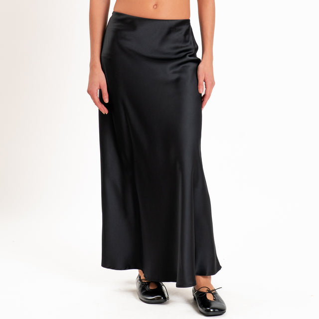 Tensione in-Gonna satin elastico in vita - nero