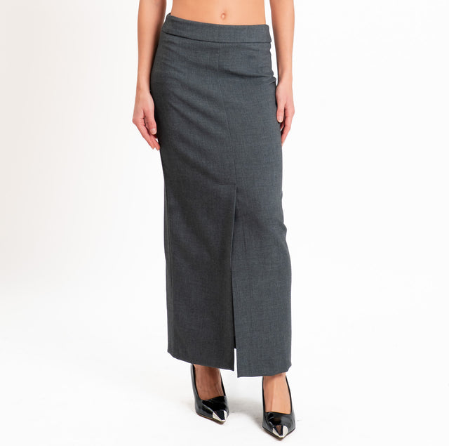 Tensione in-Gonna elasticizzata spacco davanti - grigio