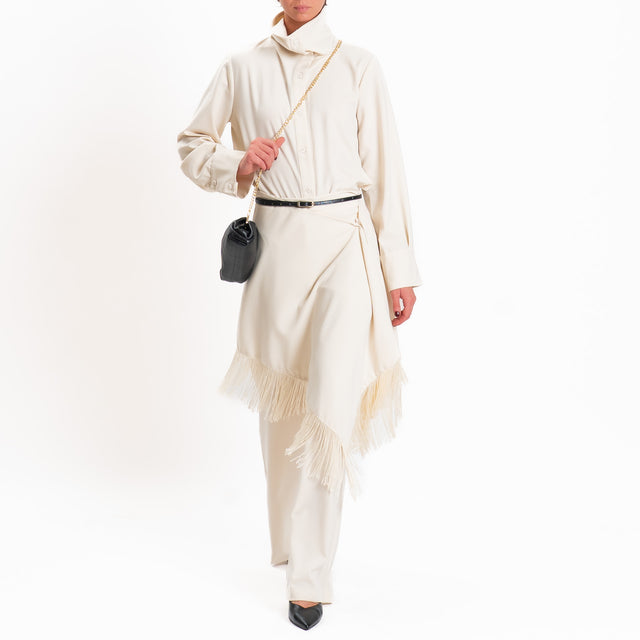 Tensione in-Pantalone con pareo e frange - panna