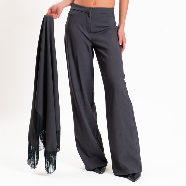 Tensione in-Pantalone con pareo e frange - antracite