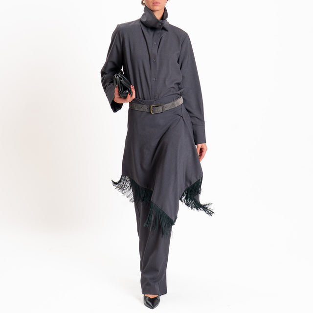 Tensione in-Pantalone con pareo e frange - antracite