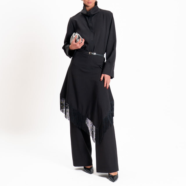 Tensione in-Pantalone con pareo e frange - nero