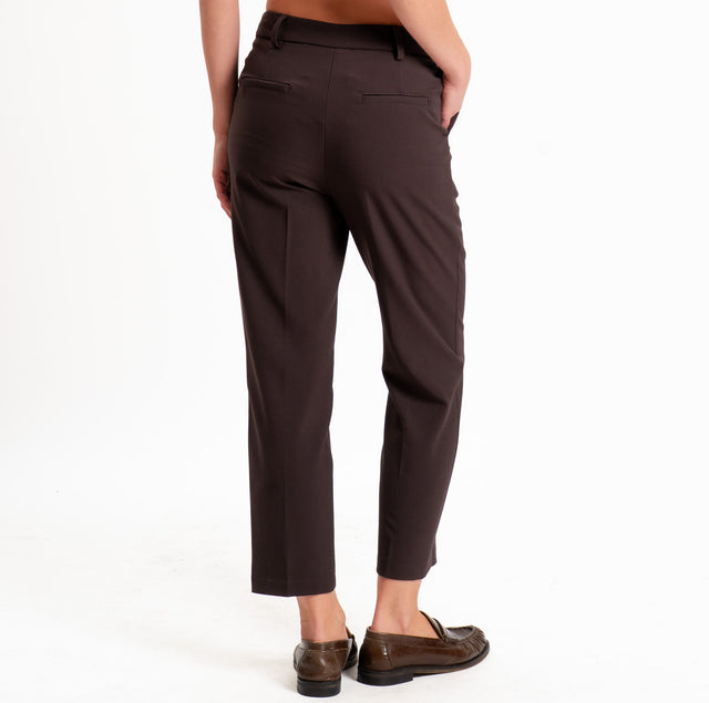 Tensione in-Pantalone elasticizzato straight fit - moro