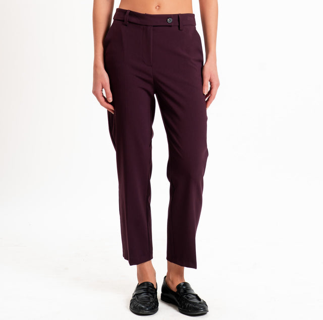 Tensione in-Pantalone elasticizzato straight fit - Bordeaux