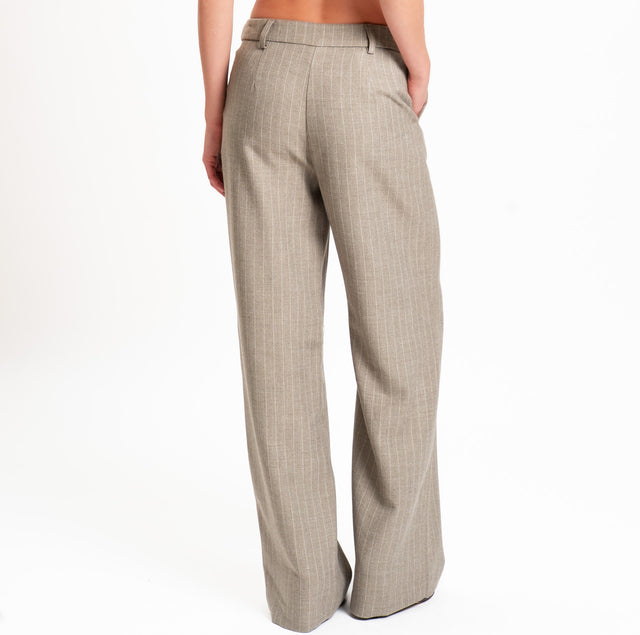 Tensione in-Pantalone gessato in flanella - beige