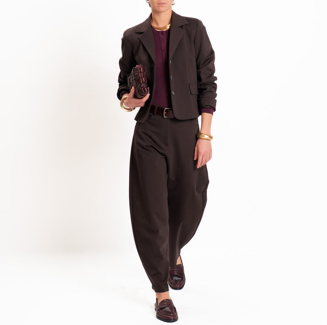 Tensione in-Pantalone balloon punto milano - moro