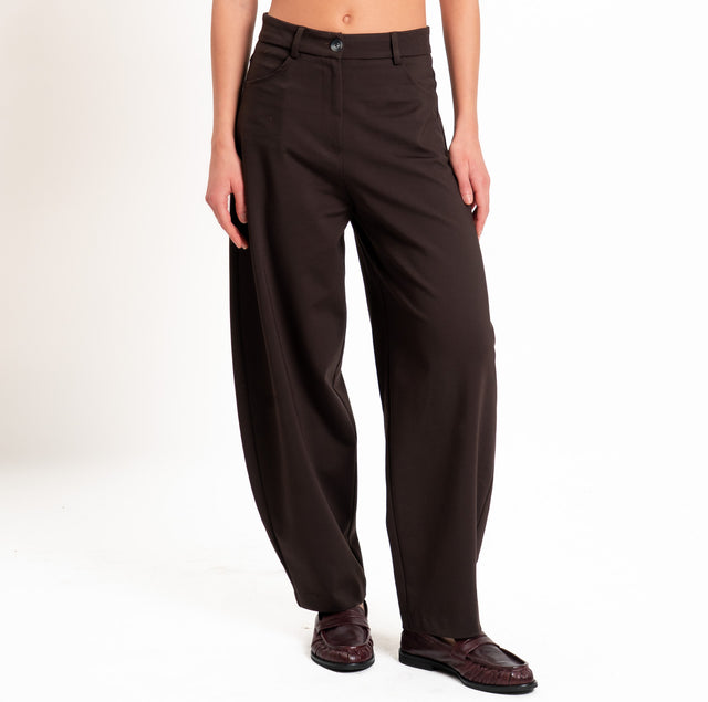 Tensione in-Pantalone balloon punto milano - moro
