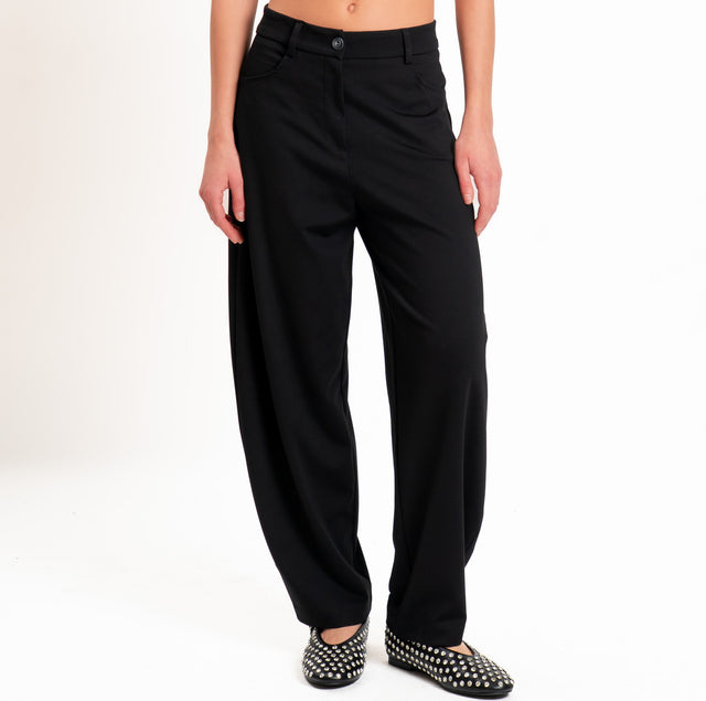 Tensione in-Pantalone balloon punto milano - nero