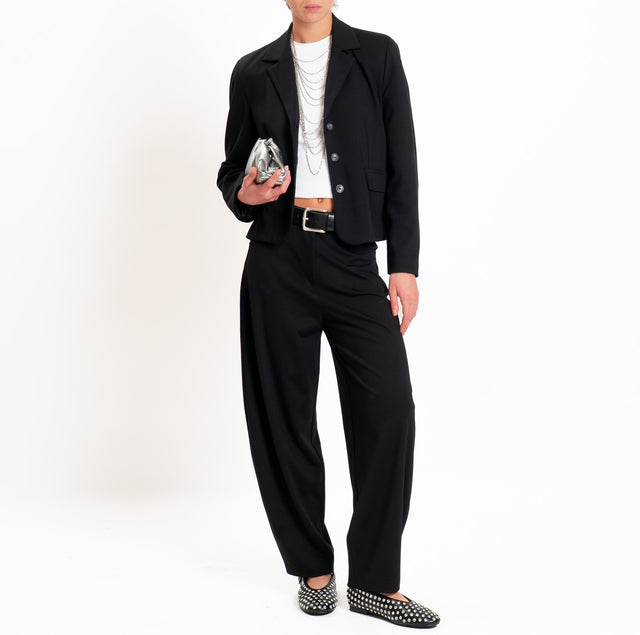 Tensione in-Pantalone balloon punto milano - nero