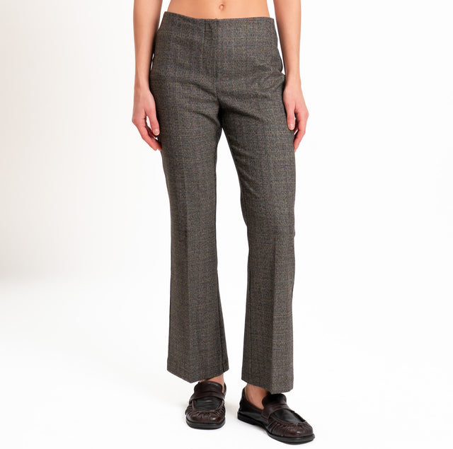 Tensione in-Pantalone principe di galles flare cut - moro/nero/sand