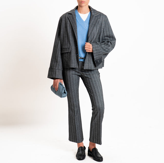 Tensione in-Pantalone resca flare cut - bianco/nero