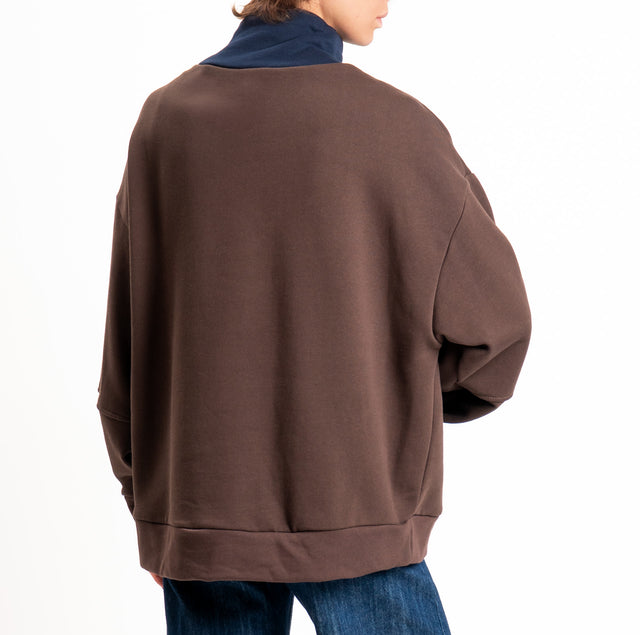 Tensione in-Felpa zip jumper bicolore - moro/blu
