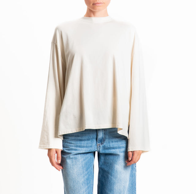 Tensione in-T-shirt scatola manica ampia - burro