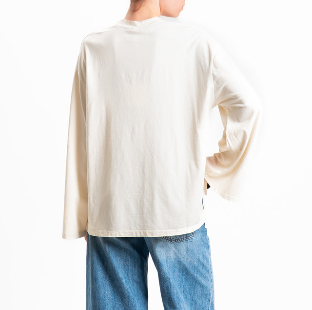 Tensione in-T-shirt scatola manica ampia - burro