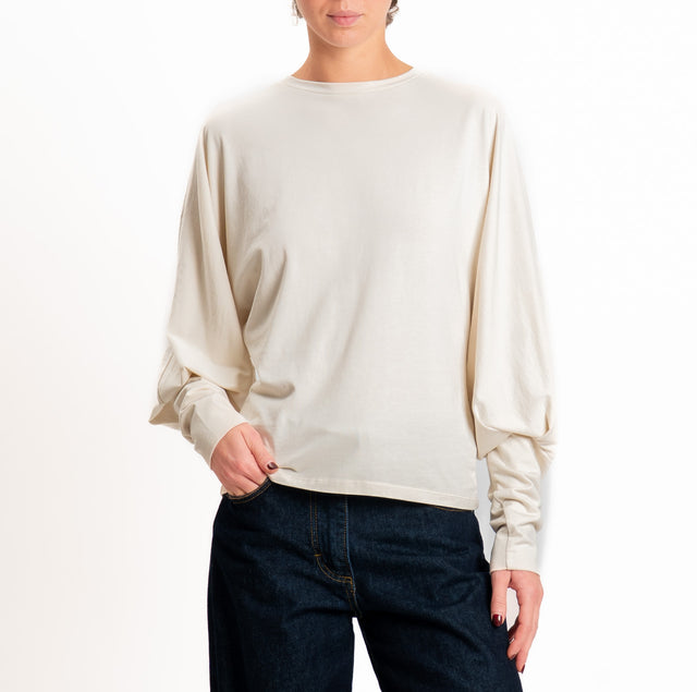 Tensione in-T-shirt wide sleeve - burro
