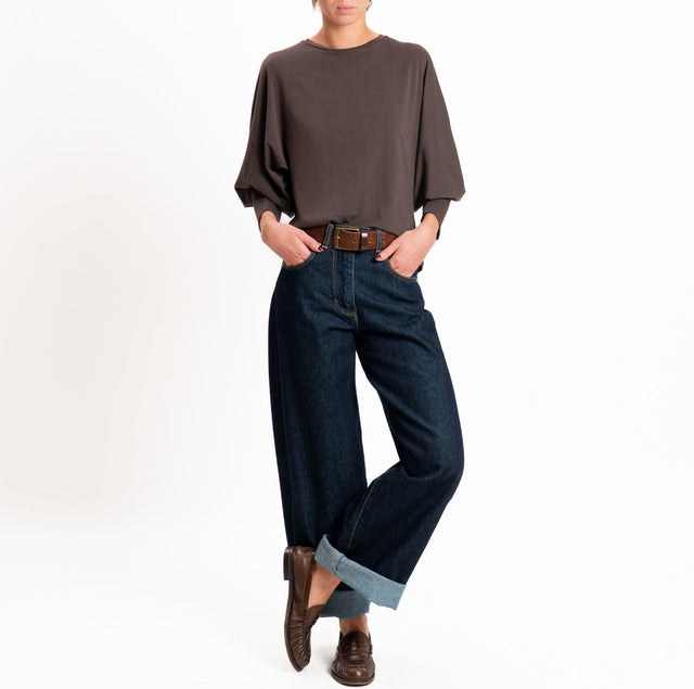 Tensione in-T-shirt wide sleeve - moro