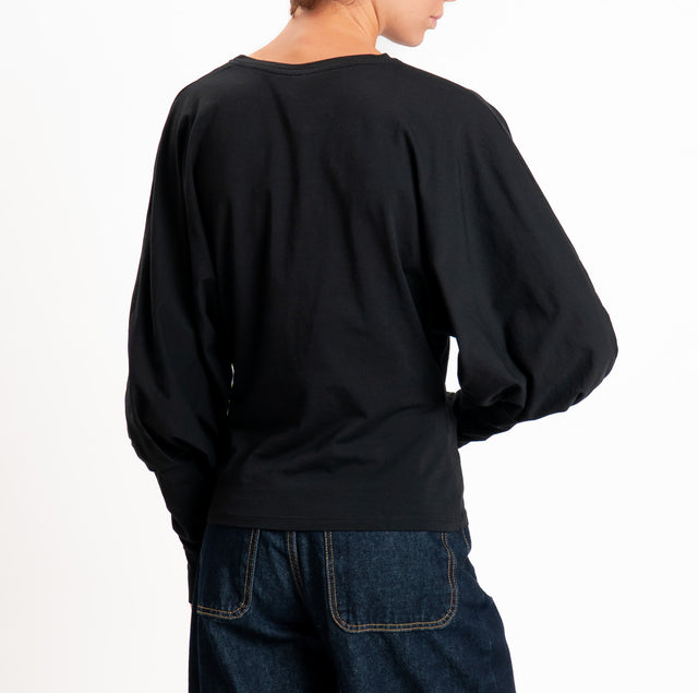 Tensione in-T-shirt wide sleeve - nero