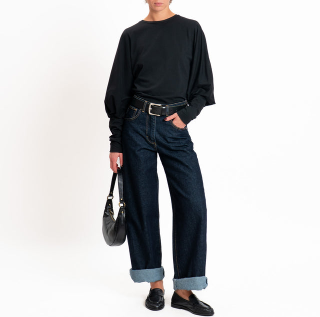 Tensione in-T-shirt wide sleeve - nero