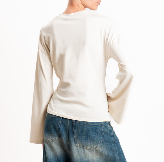 Tensione in-T-shirt manica ampia con nodo - burro