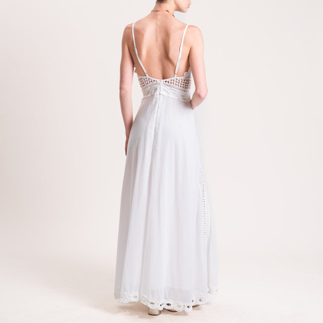 Tensione in-Abito con inserti in crochet - bianco