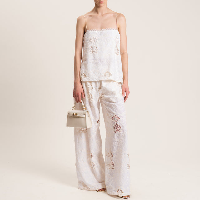 Tensione in-Pantalone pizzo sangallo - burro