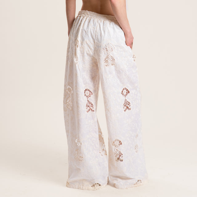 Tensione in-Pantalone pizzo sangallo - burro