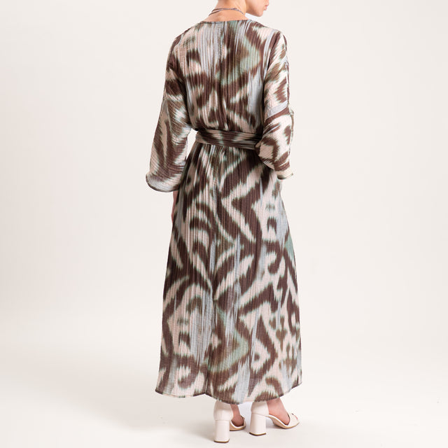 Tensione in-Kimono fantasia etnica sfumata - sand/acqua/moro