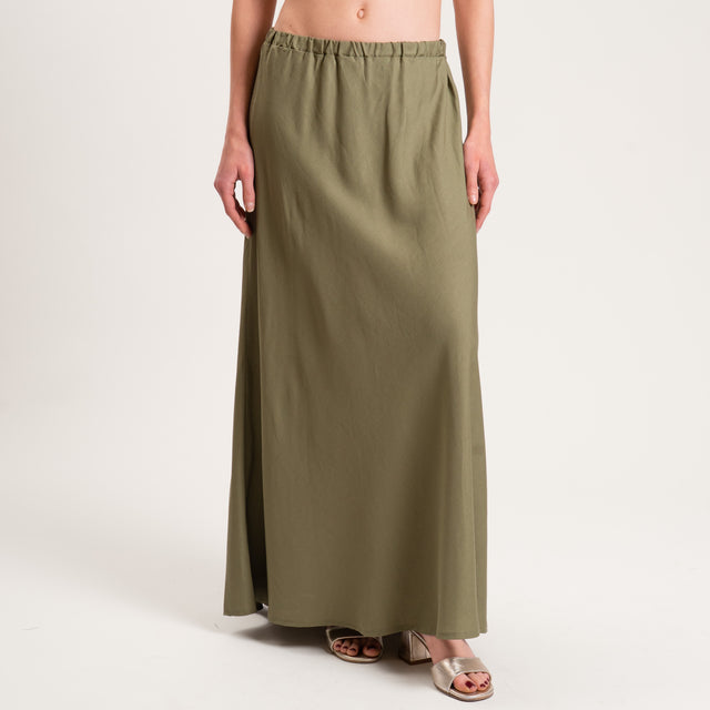 Tensione in-Completo top e gonna misto lino - militare