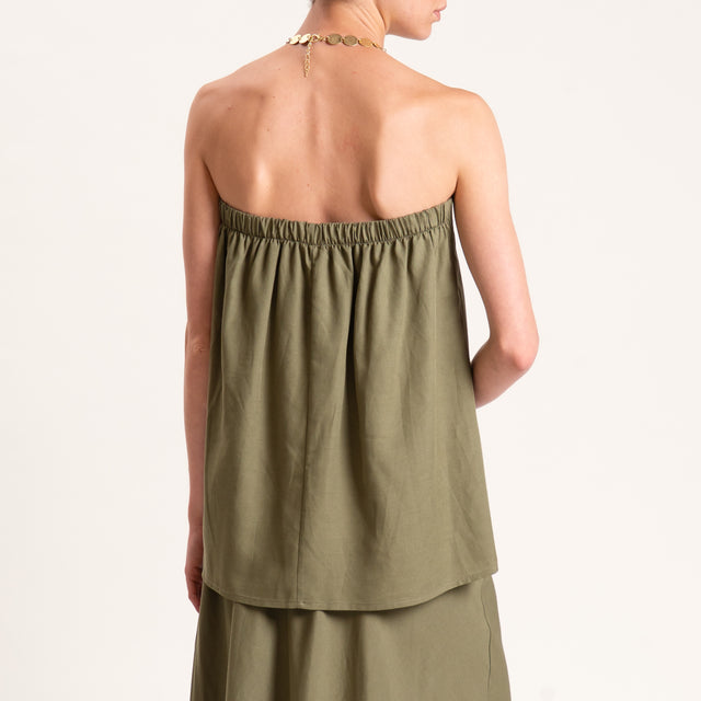 Tensione in-Completo top e gonna misto lino - militare