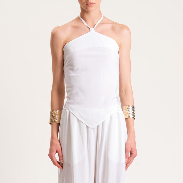 Tensione in-Completo top e pantalone misto lino - panna