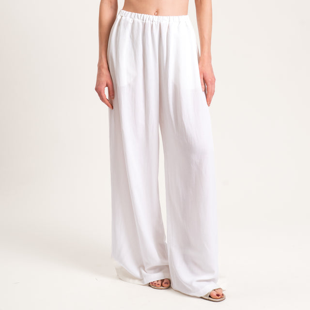 Tensione in-Completo top e pantalone misto lino - panna