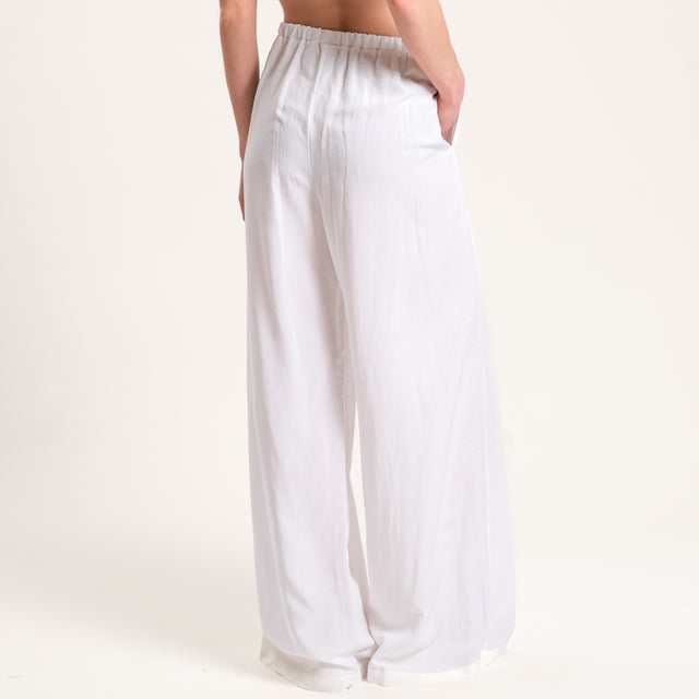 Tensione in-Completo top e pantalone misto lino - panna