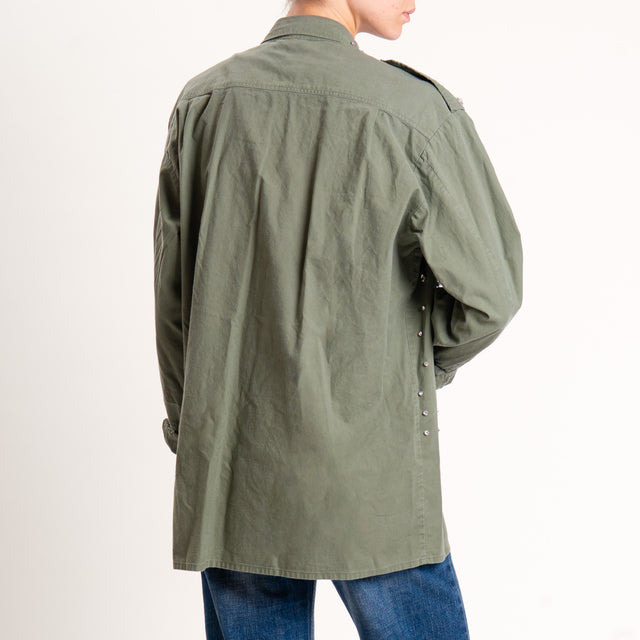 Tensione in-Camicia vintage con applicazioni - militare