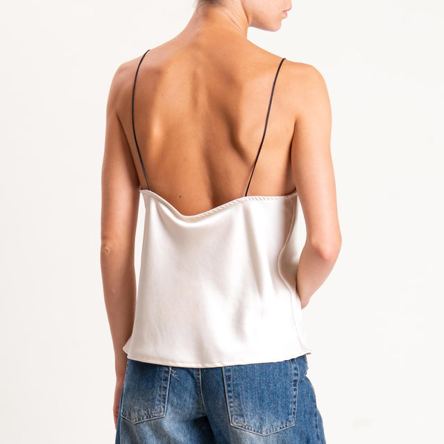 Tensione in-Top satin con pizzo - avorio