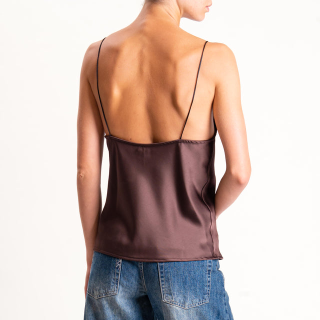 Tensione in-Top satin con pizzo - ebano