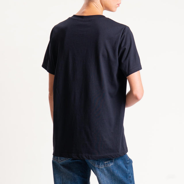 Tensione in-T-shirt n5 con applicazioni - nero