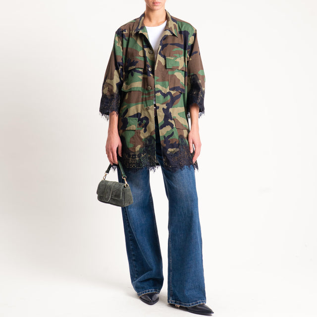 Tensione in-Giacca vintage con pizzo - camouflage/nero