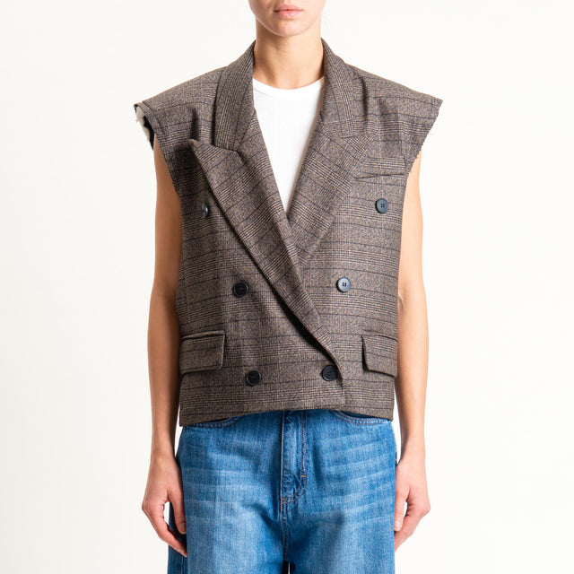 Tensione in-Gilet principe di galles con spalline - moro