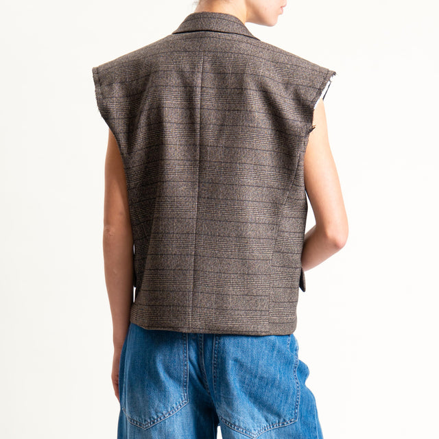 Tensione in-Gilet principe di galles con spalline - moro
