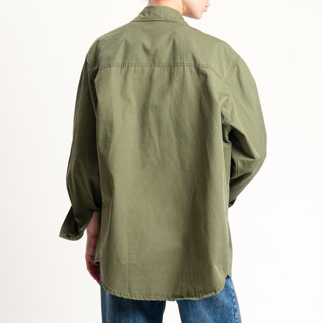 Tensione in- Giacca camicia over con superpocket - Verde