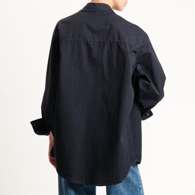 Tensione in- Giacca camicia over con superpocket - Nero