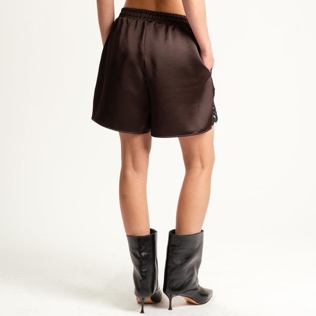 Tensione in-Shorts con pizzo - moro/nero