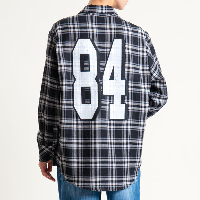 Tensione in-Camicia check flanella n.84 - nero/grigio/latte