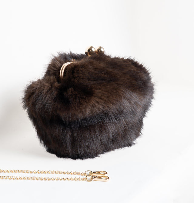 Tensione in-Clutch in ecopelliccia - moro