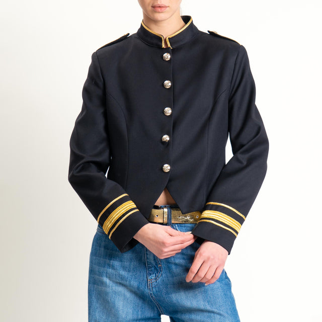 Tensione in-Giacca bottoni dorati - nero