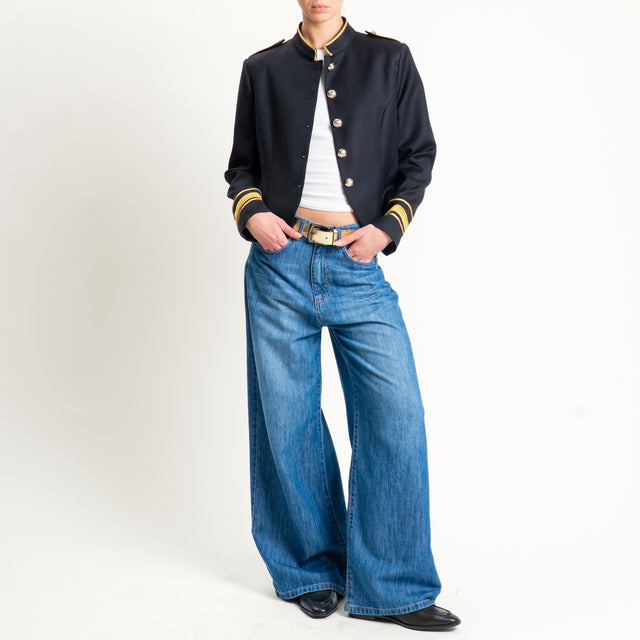 Tensione in-Giacca bottoni dorati - nero