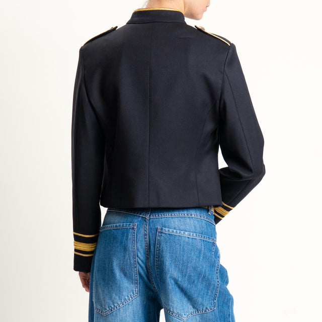 Tensione in-Giacca bottoni dorati - nero